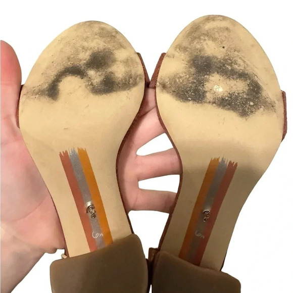 ✨ Sam Edelman‎ Yaro Block Heel Sandals Women’s 6.5 Brown Ankle Strap ✨ - Picture 5 of 7